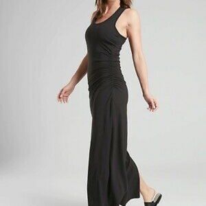 Athleta Dark Grey Racerback Maxi Dress